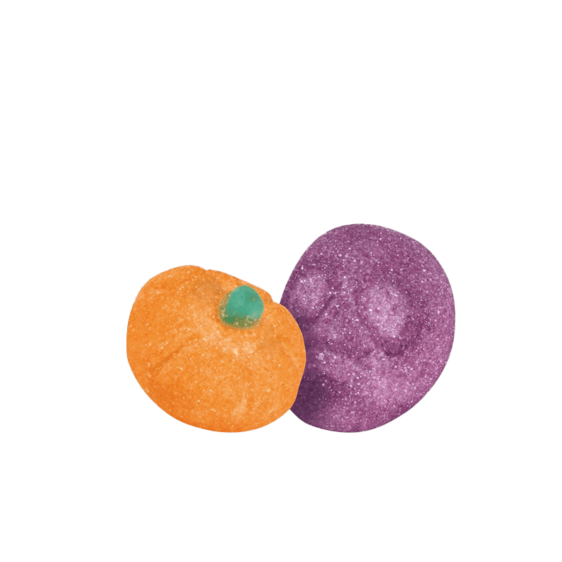 Bulgari Agostino Marshmallows - purple skulls and pumpkins